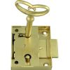 CUPBOARD LOCK WITH DECORATIVE KEY / TWO TURN CUPBOARD LOCK / BRASS CUPBOARD LOCK WITH LONG KEY / STEEL BLACK CUPBOARD LOCK