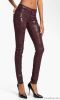 Burgundy Snake Print Skinny' Print Stretch Jeans