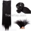 100% human hair clip in virgin hair