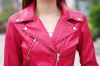 red motor biker PU leather jacket 