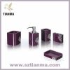 5 pcs acrylic purple bath sets with flower printed