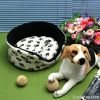 Padded Soft Comfortable Oval Pet Dog/Cat Bed in Black, 7 Sizes Availab