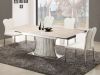 stainless steel marble top extendable dining table