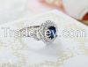 Marquise cut spinel CZ 925 Sterling silver filled Ring Size 9