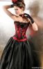 Satin Front Busk Closure Sequins Strapless Applique Corsets