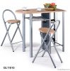 metal and wood dining table and chair set, dinette table set