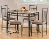 metal and wood dining table and chair set, dinette table set