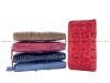 Crocodile skin wallets with zip