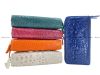 Crocodile skin wallet with 2zip, clutch with 2 zip