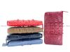 Crocodile skin wallets with zip