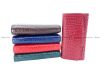 Crocodile skin wallet long trifold for women