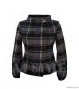 Over-Coating Women Check Woolen Jacket