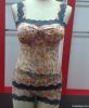 mesh silky corset with...