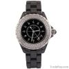 hot selling diamond black and white wrist watch for men and women