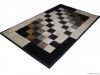 sheepskin fur rug with leather frame