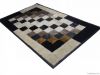 sheepskin fur rug with leather frame