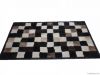 sheepskin fur rug with leather frame