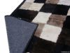 sheepskin fur rug with leather frame