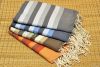 Waffle Weave Tri-color Fouta Hammam Towels Pestemal Towel