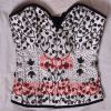 WHITE SATIN BLACK BEAD...