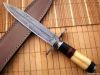 CUSTOM MADE&quot;TRUE DAMASCUS (13&quot;) DAGGER KNIFE&quot;W/CAMEL BONE, BUFFALO HORN