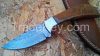 CUSTOM MADE&quot;TRUE DAMASCUS RAZOR FOLDING KNIFE&quot;W/ WALNUT WOOD &amp; MOSAIC