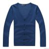 Solid color cotton mens cardigan sweater