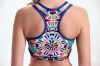 Wholesale Women Racer back Sublimated Sports Bra With Back Pocket