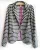 Ladies polyester stripes smart jacket