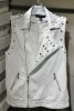 Ladies cotton bike vest with metal studs trim