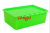 Plastic storage box with lid