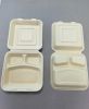 8 /10 inch  Three Compartments Compostable natural-pulp Lunch Box