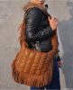 the wind leather tassels PU thick wire embroidery handbag features le