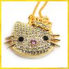 Neklace Hello Kitty Cat Crystal Material USB Flash Gift For Promotion