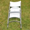 white plastic folding chair for indoor or outdoor