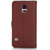 Factory price case for galaxy s5,for samsung galaxy 9600 lichee cover with holder  