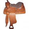 Genuine Leather western carving saddle with coloring , size 12,13,14,15,16,17,18