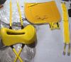 Genuine imported material endurance saddle set with saddle pad,girth,pvc bridle and breast plate,plastic stirrups and steel bits