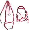 Genuine imported Orange PVC horse Riding bridle set and breastplate with rust proof steel fittings