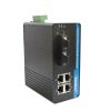 Industrial Media Converter with 2 fiber ports + 2 RJ45 ports