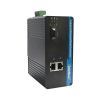 Industrial Media Converter with 2 fiber ports + 2 RJ45 ports