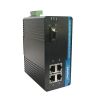 Industrial Media Converter with 2 fiber ports + 2 RJ45 ports