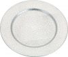 Set of 4 Silver Round Charger Plates 33cm Crackle Design Premium Range