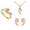 Puzzle 18k gold plated jewelry set