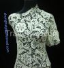 embroidered technics hollow out milk silk polyester white chemical lac