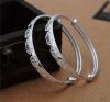 S990 Silver Baby Bangles with Best Wishes 