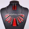 Colorful necklace trapezoidal strip gun black color MD-1412