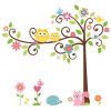 ZY1001 Cartoon Stroll Owl Tree Wall Stickers For Kids Room Wall Decals