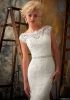 High Quality White Mermaid Boat Neck Open Back Full Lace Wedding Dress