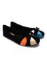 Multi Color Strapped Ballerina Flats with Bow on Top